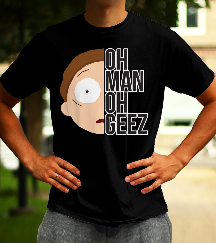 Oh Man Oh Geez Morty Split Face T-Shirt