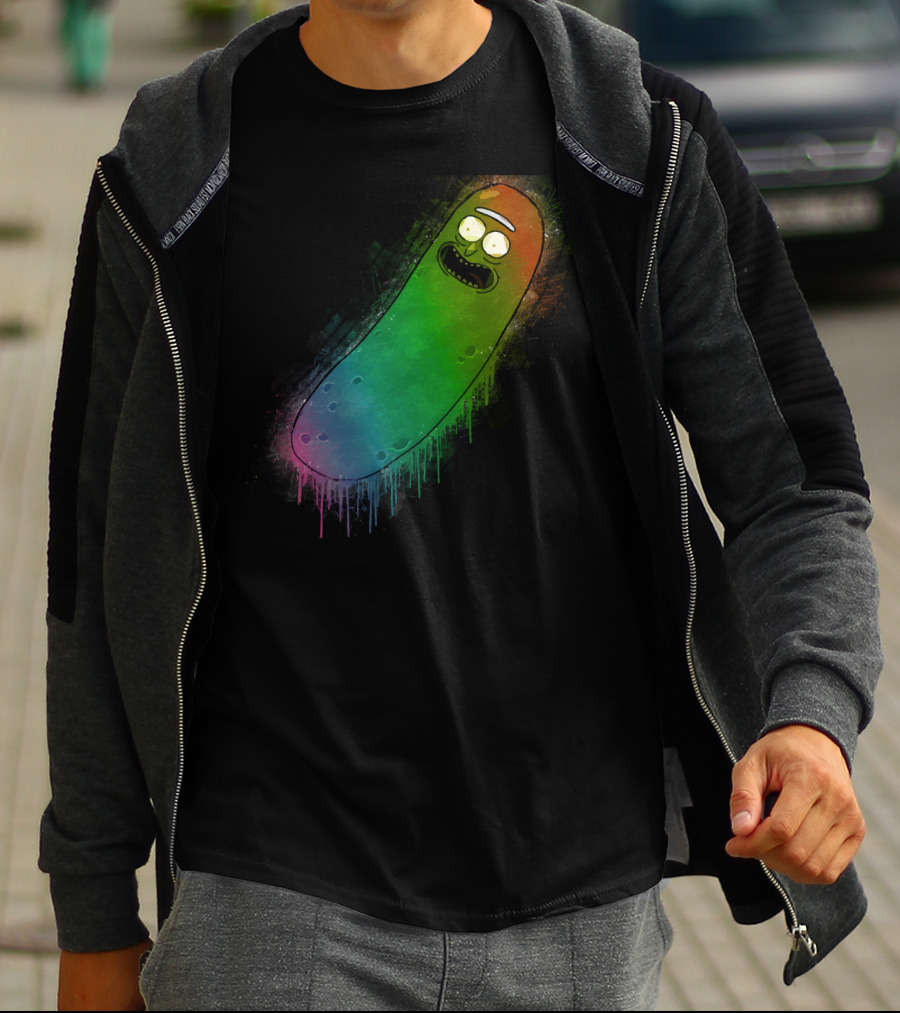Pickle Rick Rainbow Drip Street T-Shirt