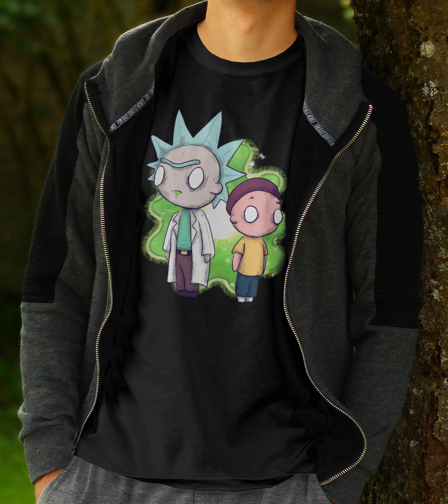 Plushie Rick And Morty Portal Background T-Shirt