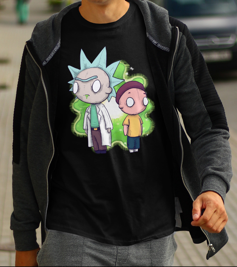 Plushie Rick And Morty Portal Background T-Shirt