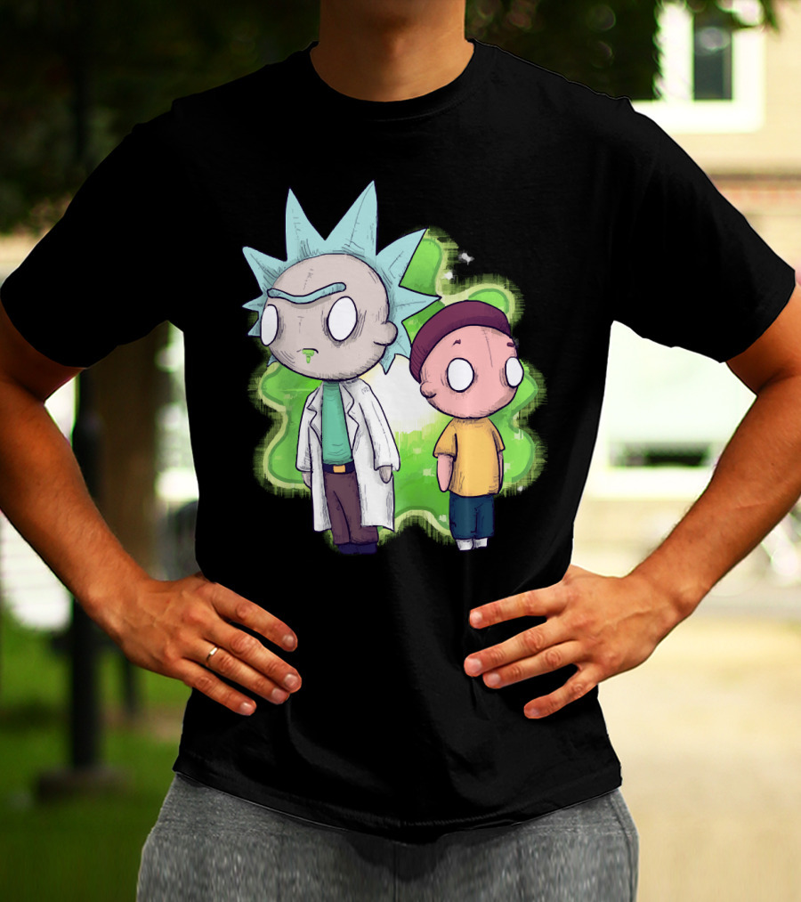 Plushie Rick And Morty Portal Background T-Shirt