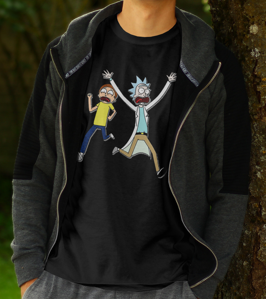 Rick And Morty Panic Running Animation T-Shirt