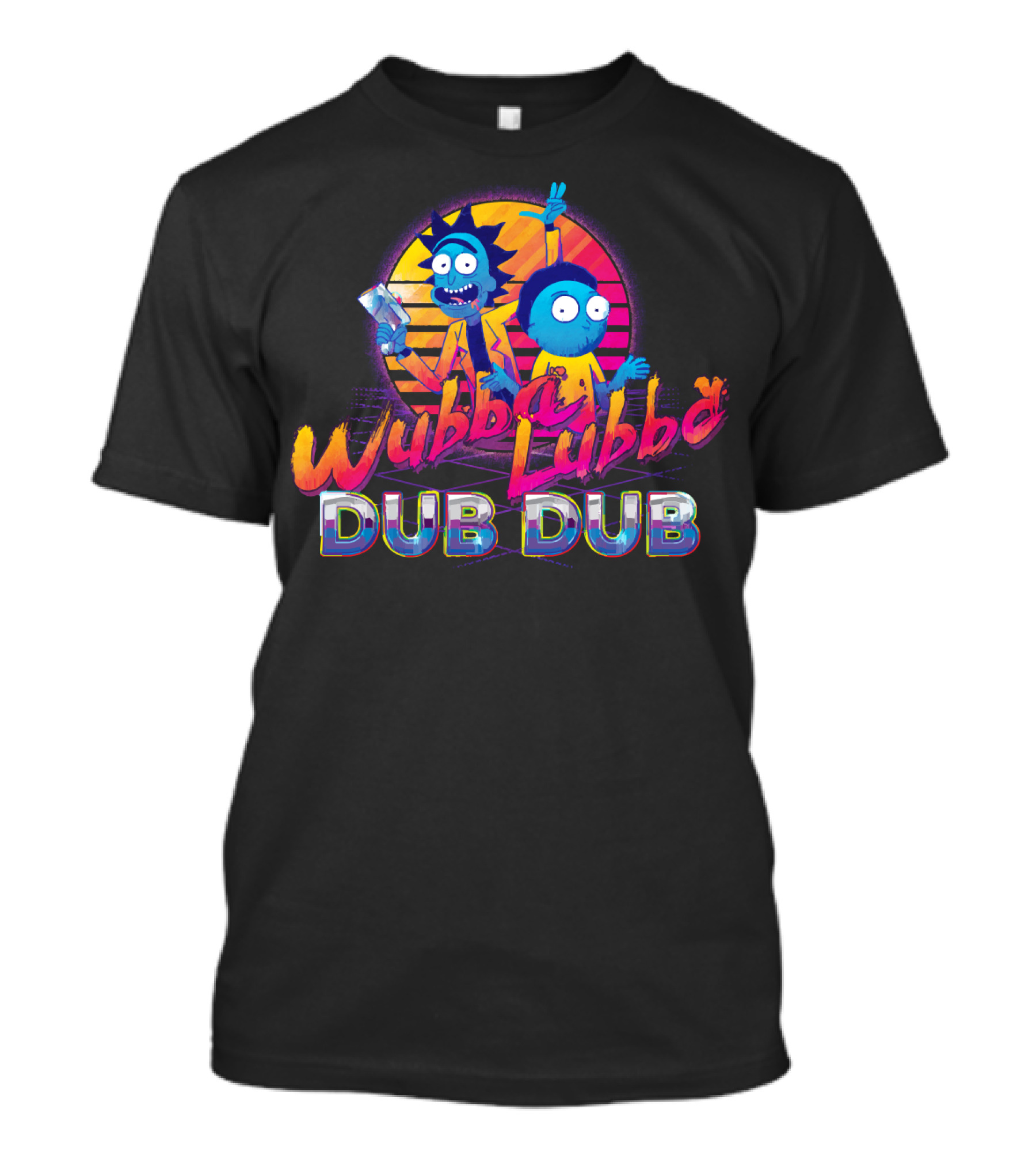 Wubba Lubba Dub Dub Retro Rick And Morty Outrun T-Shirt