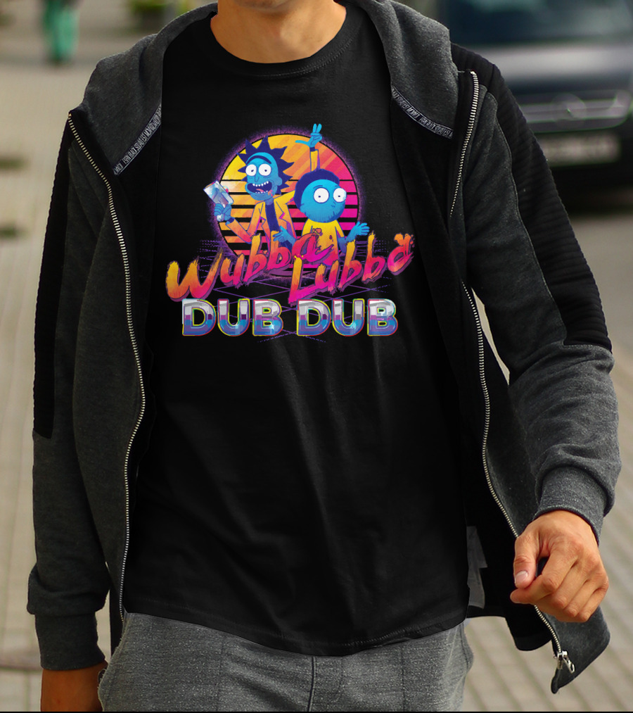 Wubba Lubba Dub Dub Retro Rick And Morty Outrun T-Shirt