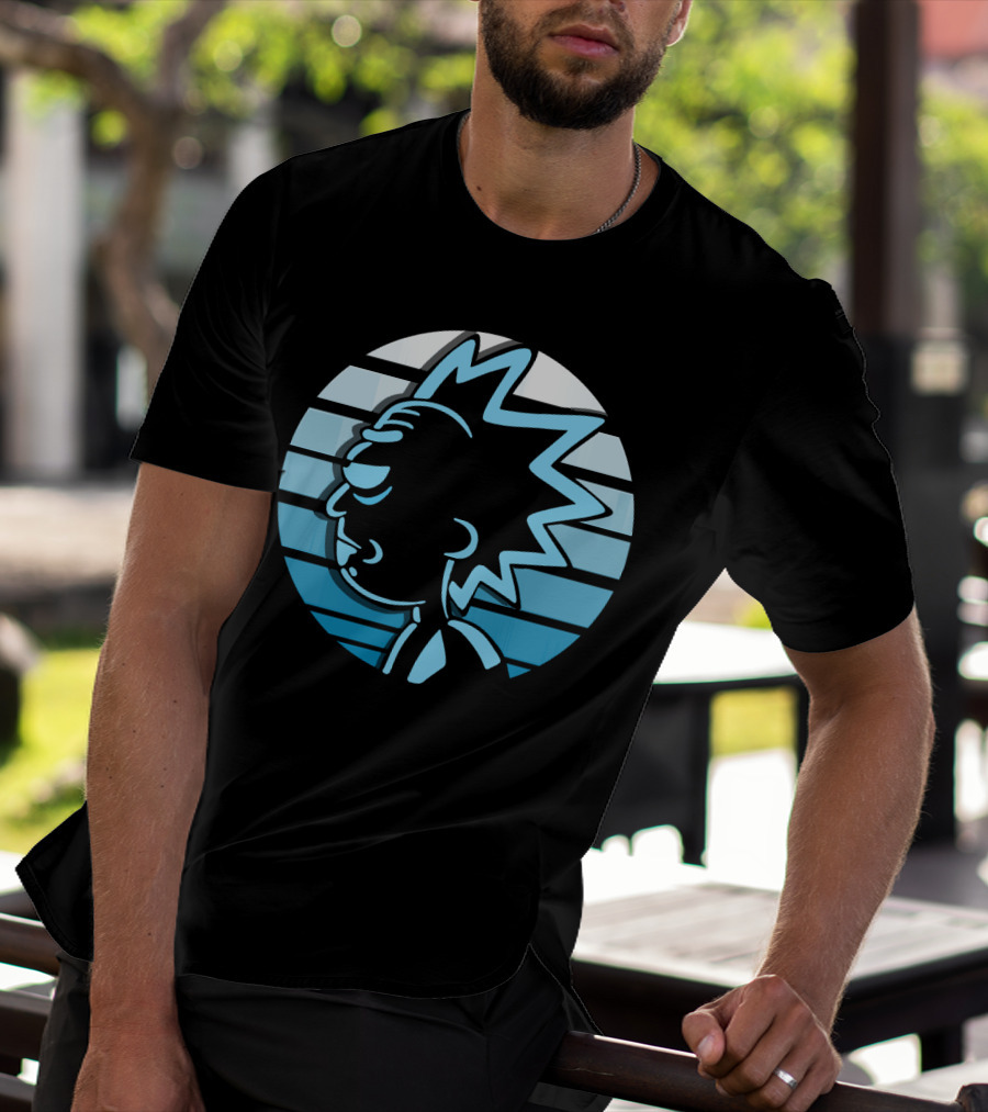 Rick Sanchez Profile Neon Stripes T-Shirt