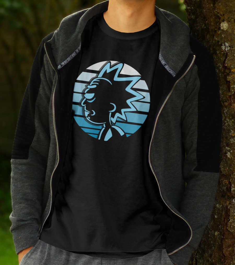 Rick Sanchez Profile Neon Stripes T-Shirt