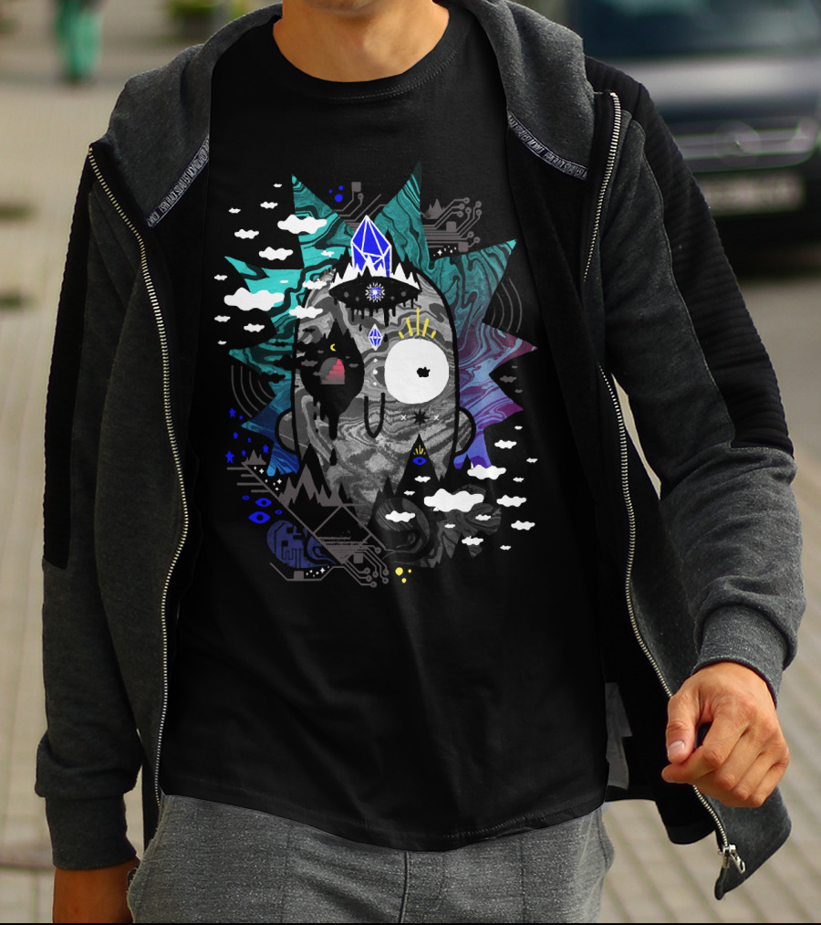 Rick Wrecked Trippy Psychedelic Crystal Vision T-Shirt