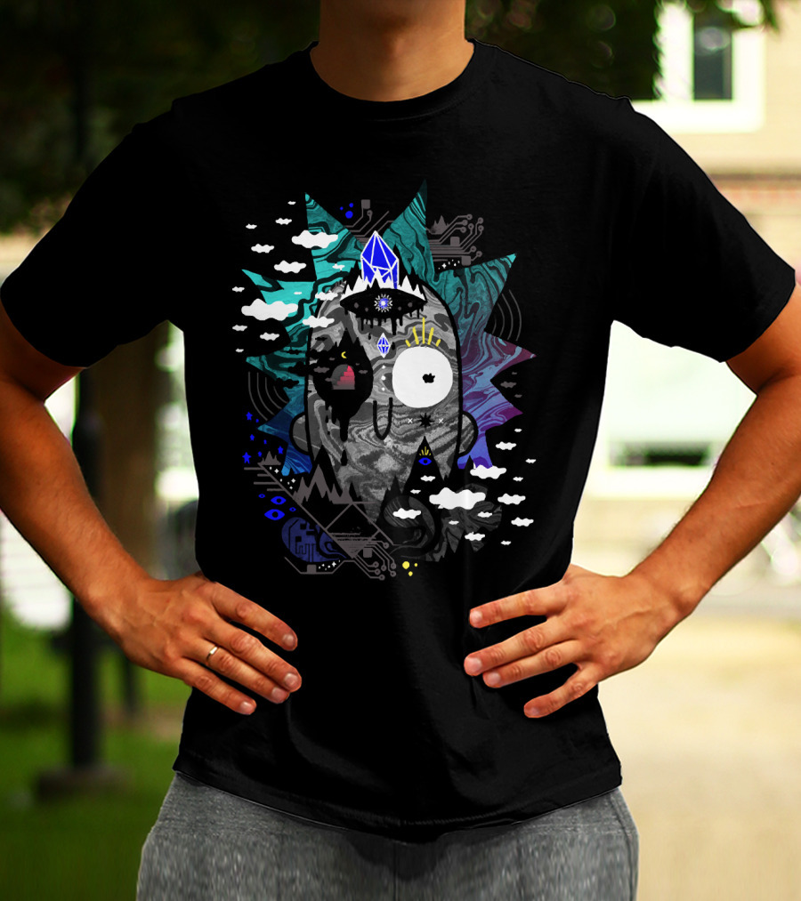 Rick Wrecked Trippy Psychedelic Crystal Vision T-Shirt
