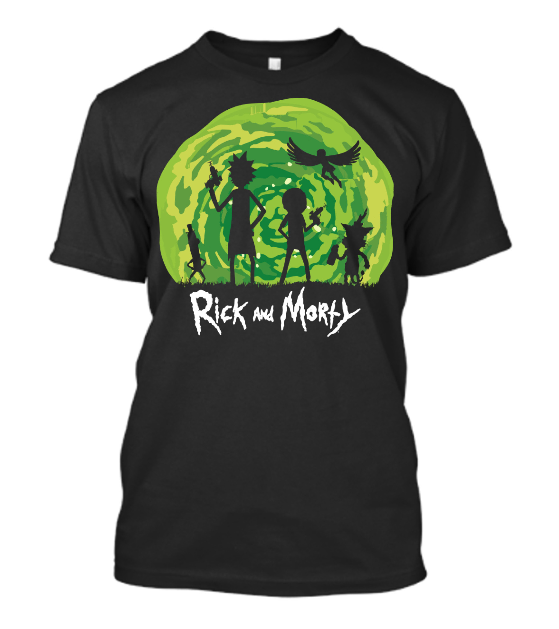 Rick And Morty Schwifty Patrol Silhouette Portal Adventure T-Shirt