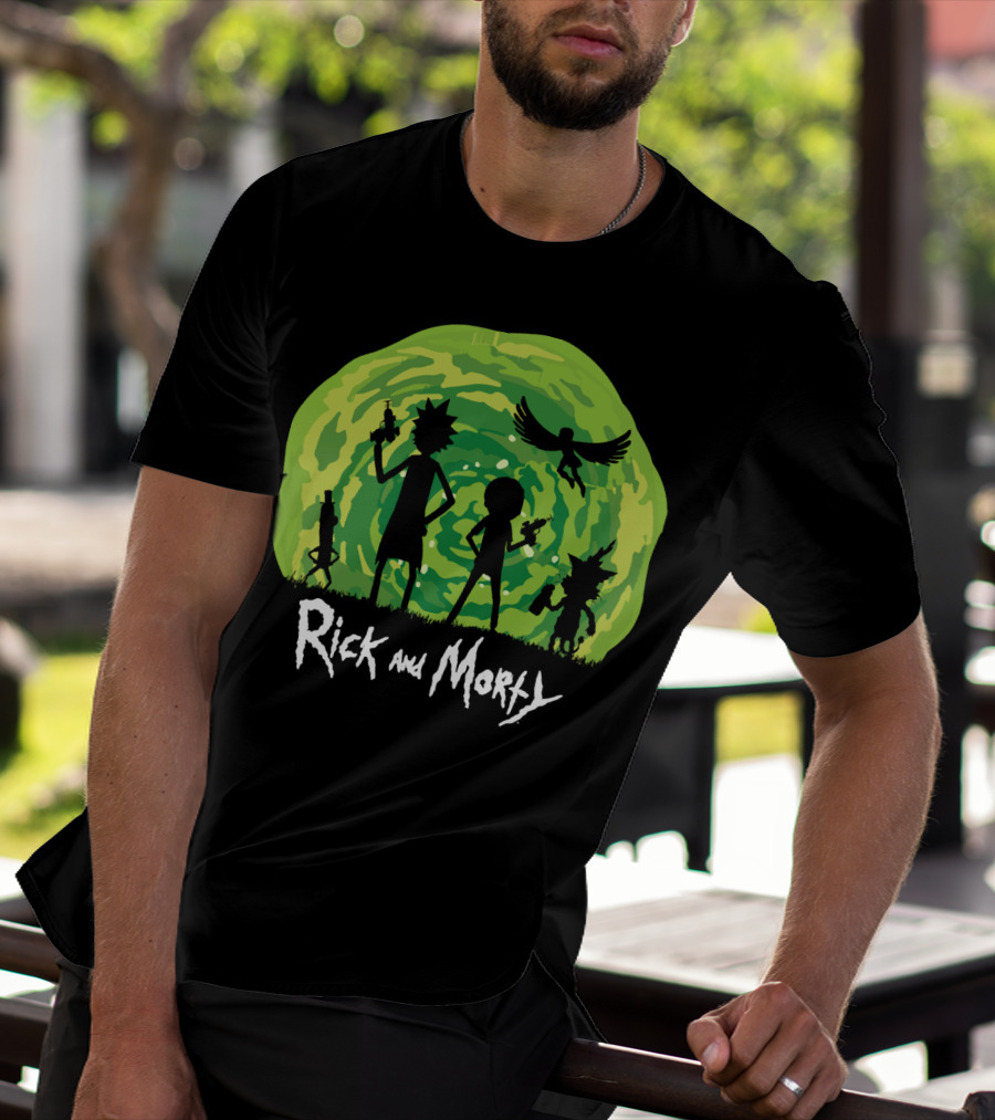 Rick And Morty Schwifty Patrol Silhouette Portal Adventure T-Shirt