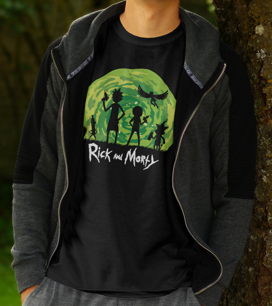 Rick And Morty Schwifty Patrol Silhouette Portal Adventure T-Shirt