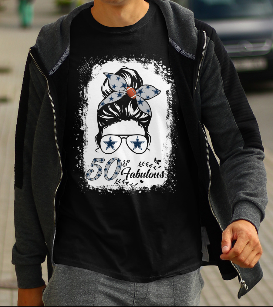 50 And Fabulous Football Stars Birthday T-Shirt