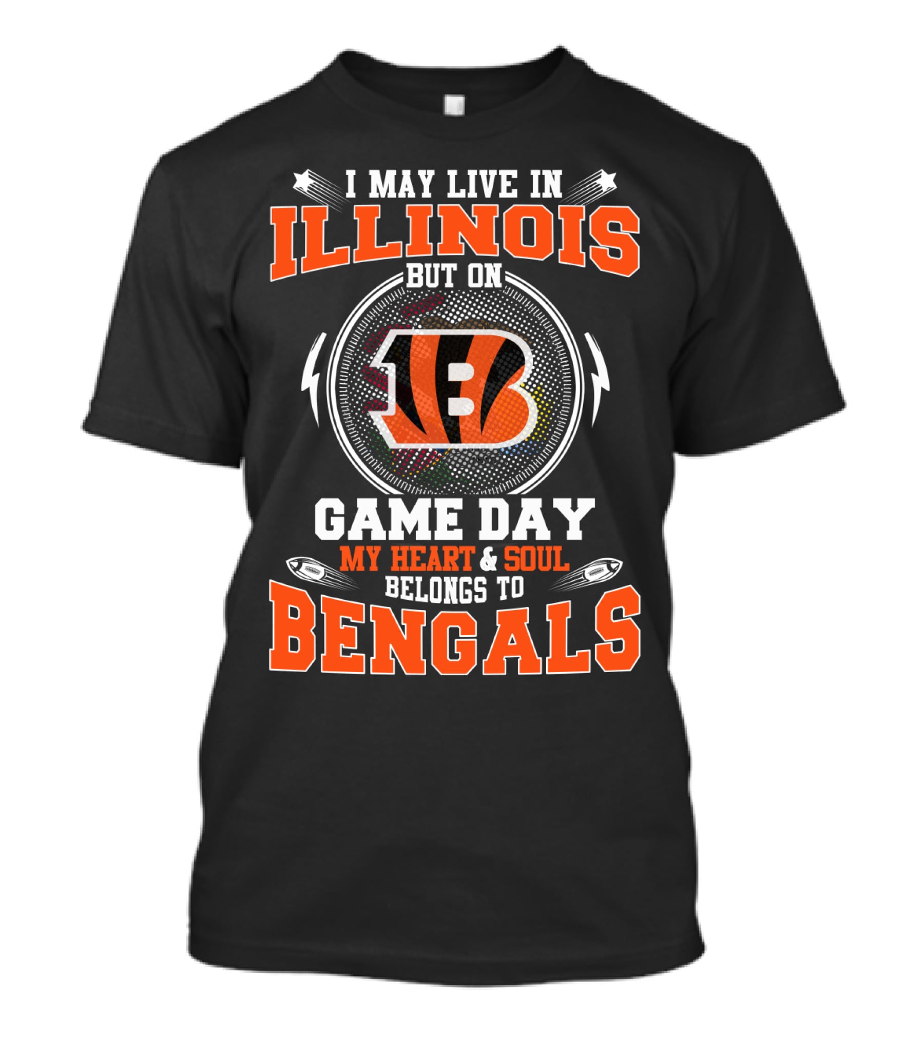 Illinois Game Day My Heart And Soul Belongs To Bengals T-Shirt
