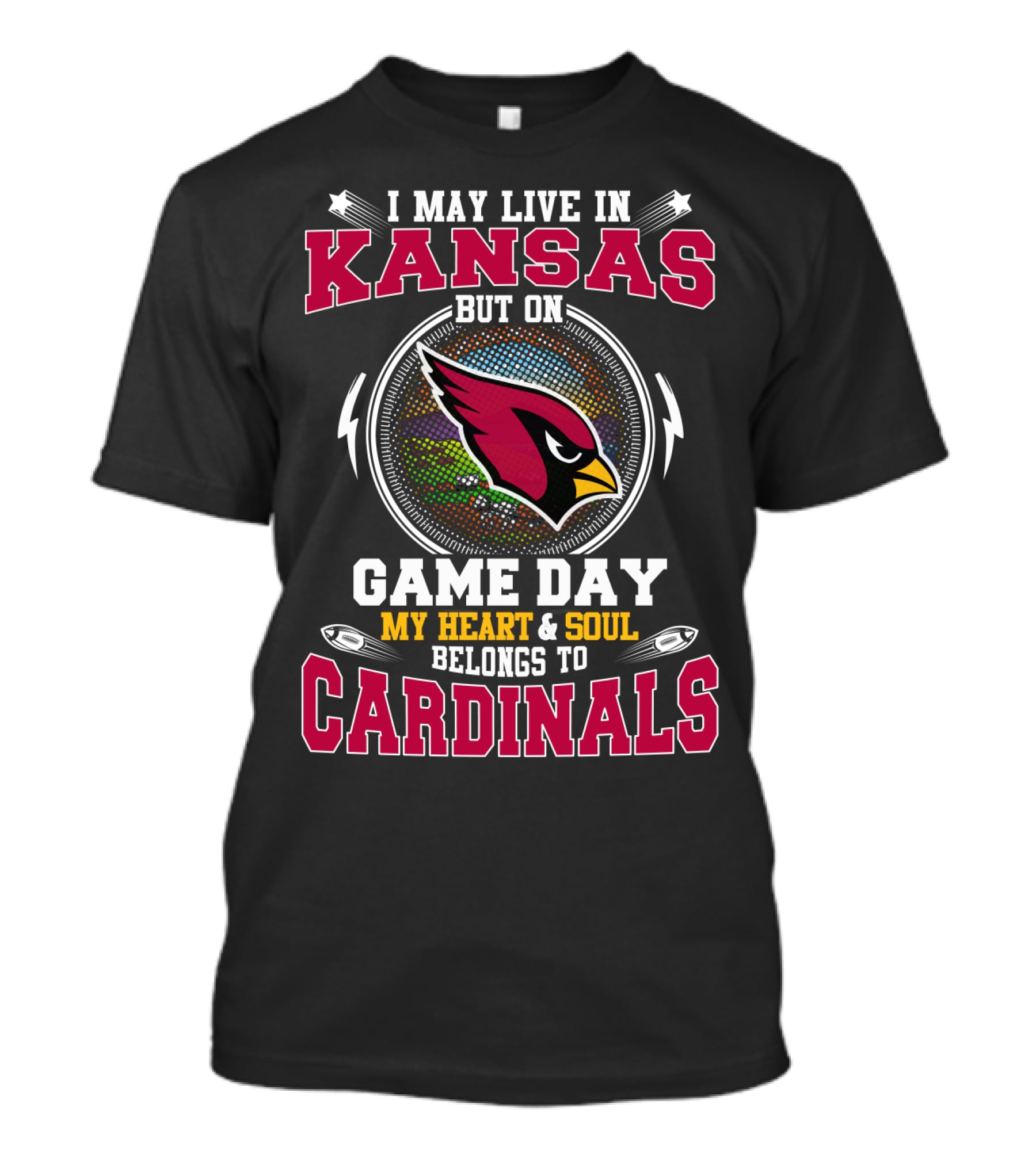 Kansas Game Day Cardinals Heart & Soul T-Shirt