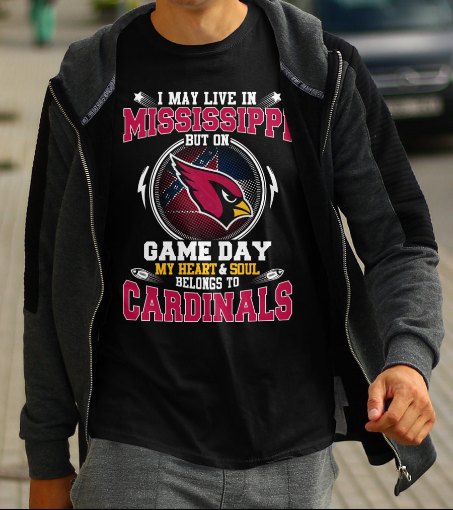 Mississippi Heart Game Day Cardinals T-Shirt