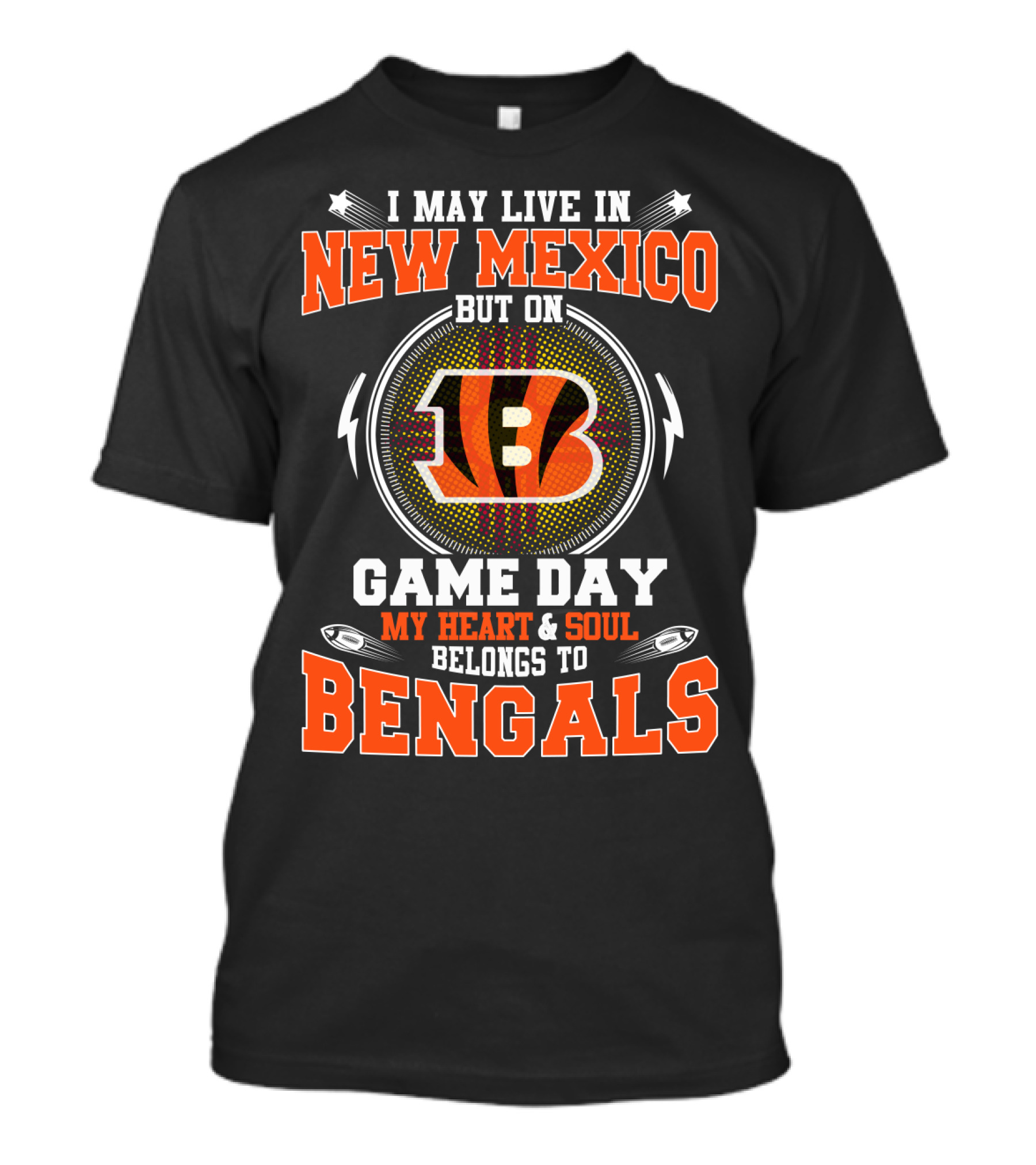 New Mexico Resident Game Day Heart Soul Belongs Bengals T-Shirt