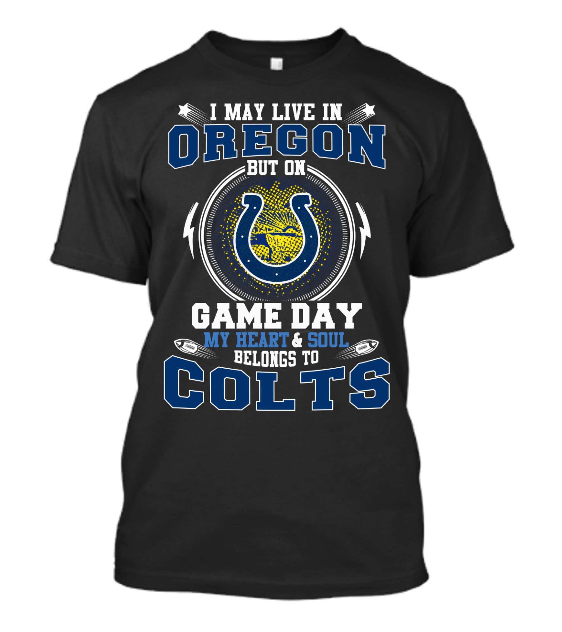 Oregon Resident Game Day Heart Soul Belongs To Colts T-Shirt