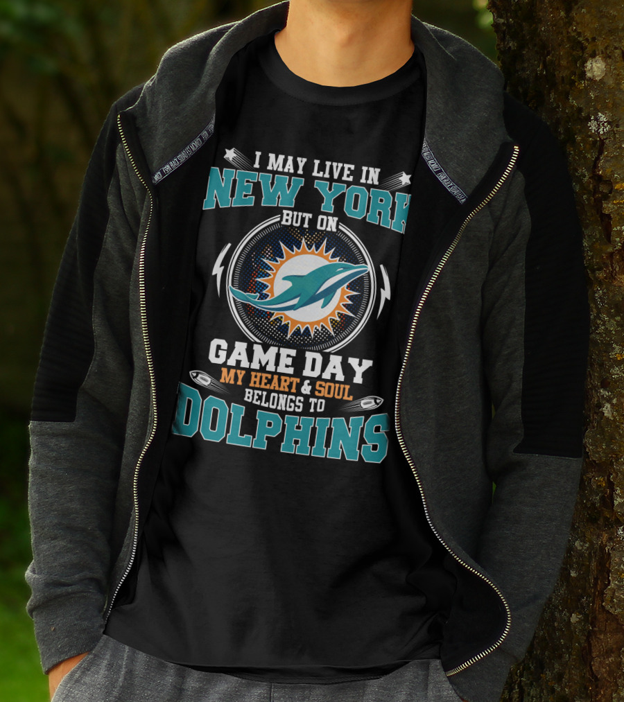 New York Game Day My Heart & Soul Belongs To Dolphins T-Shirt