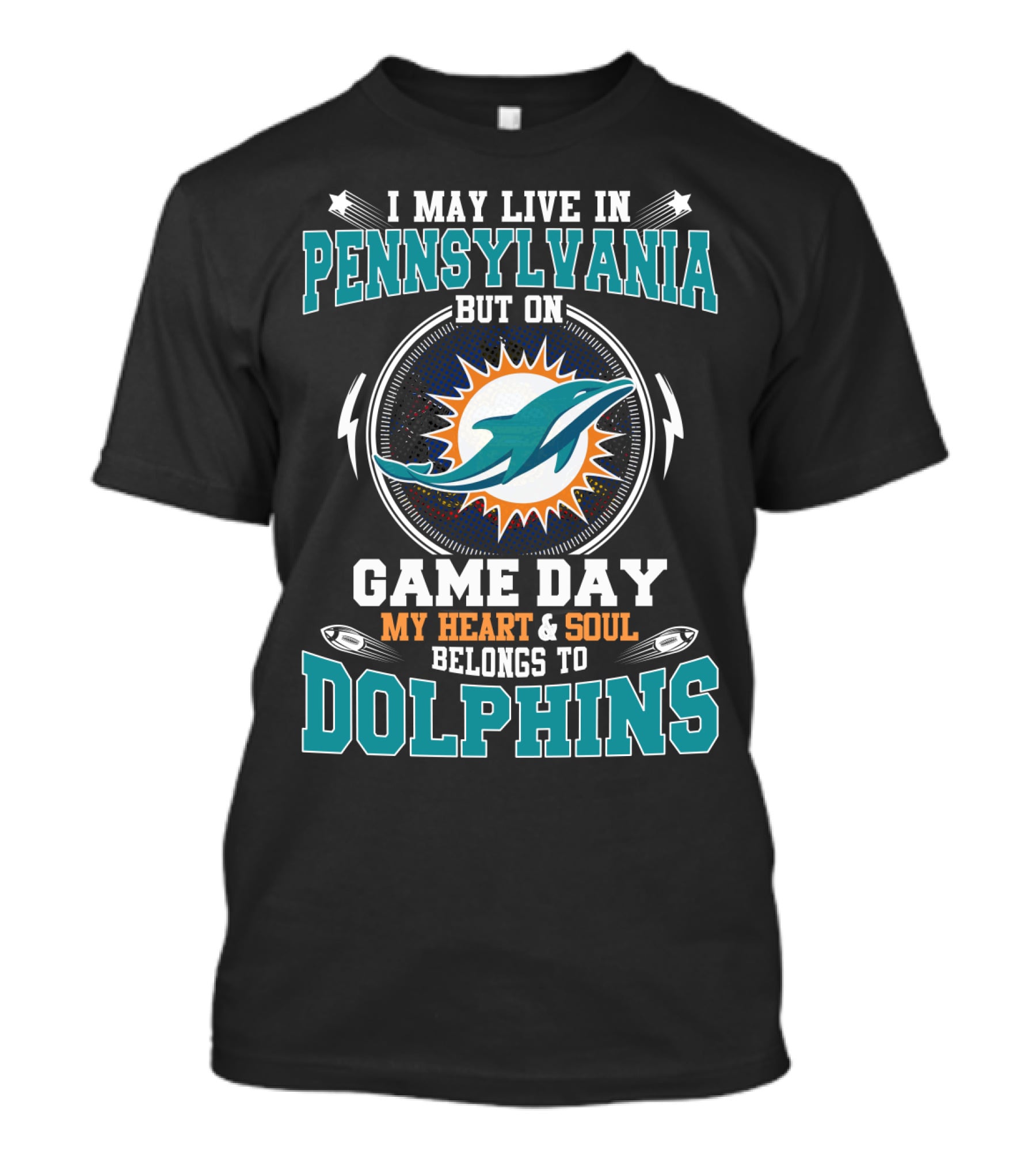 Pennsylvania Residents Cheering For Dolphins On Game Day T-Shirt