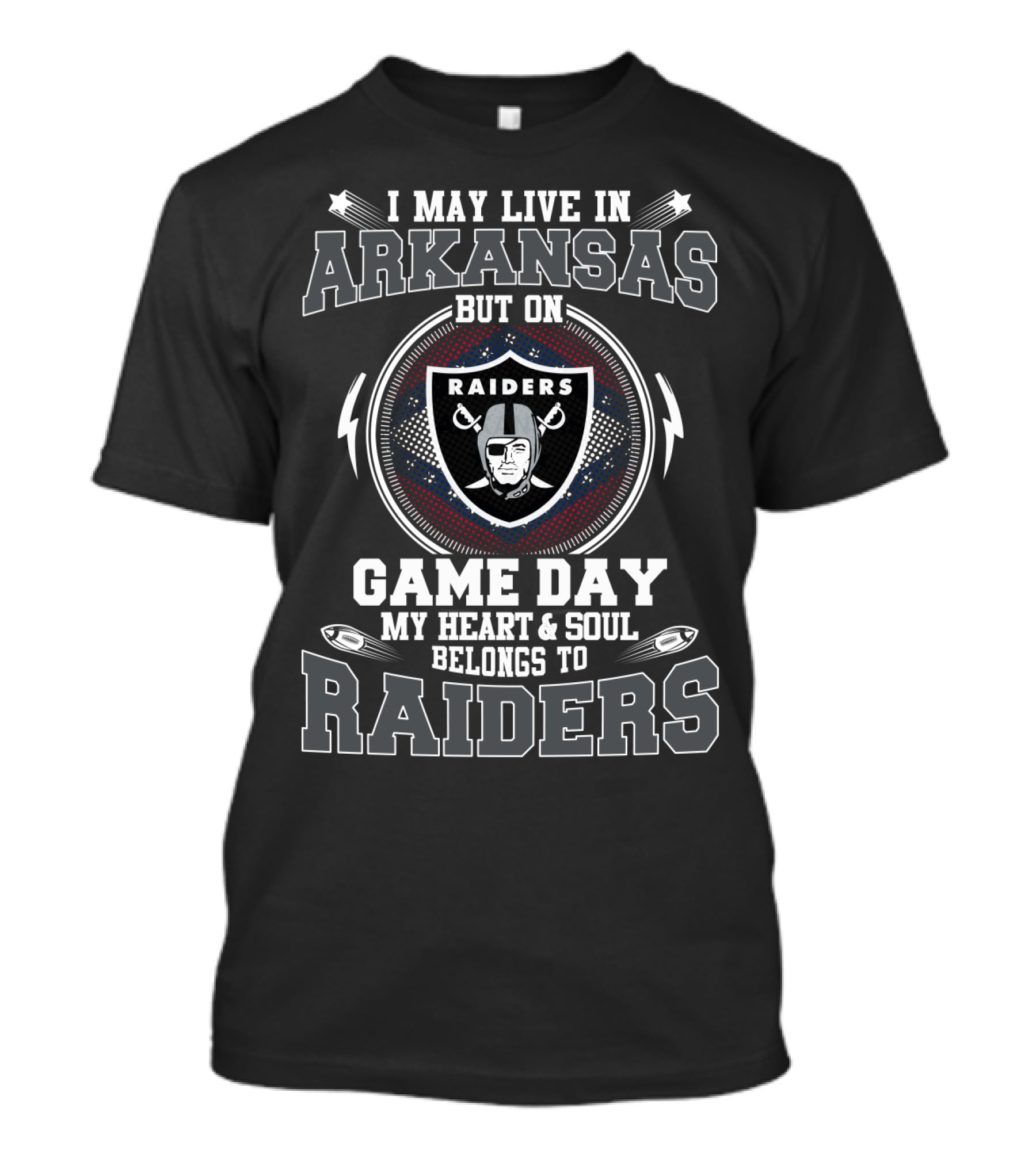 Raiders Arkansas Game Day Heart & Soul Belongs To Raiders T-Shirt