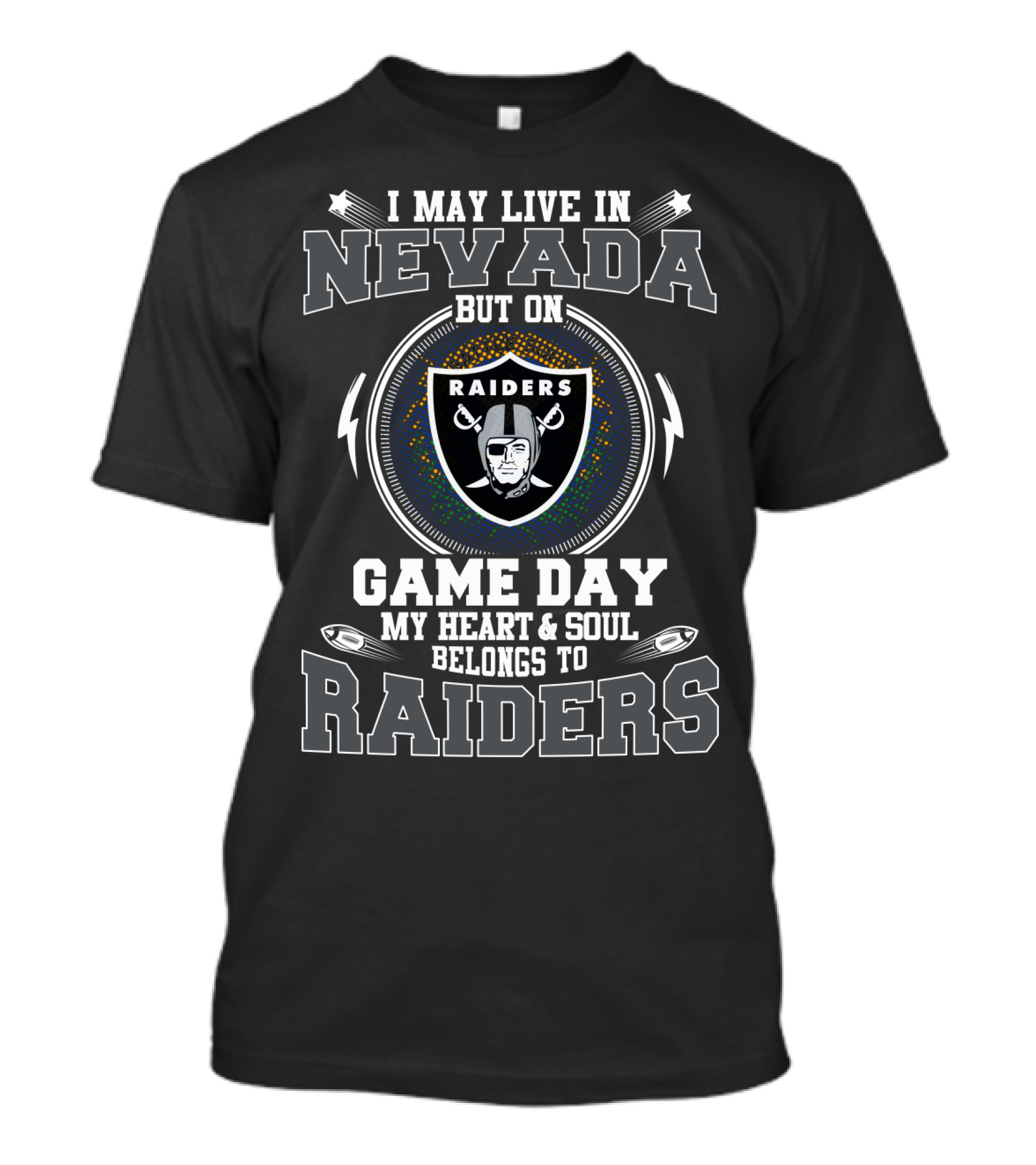 Raiders Nevada Game Day My Heart & Soul Belongs To Raiders T-Shirt