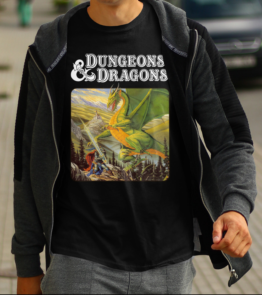 Dungeons And Dragons Dragon Battle Scene T-Shirt