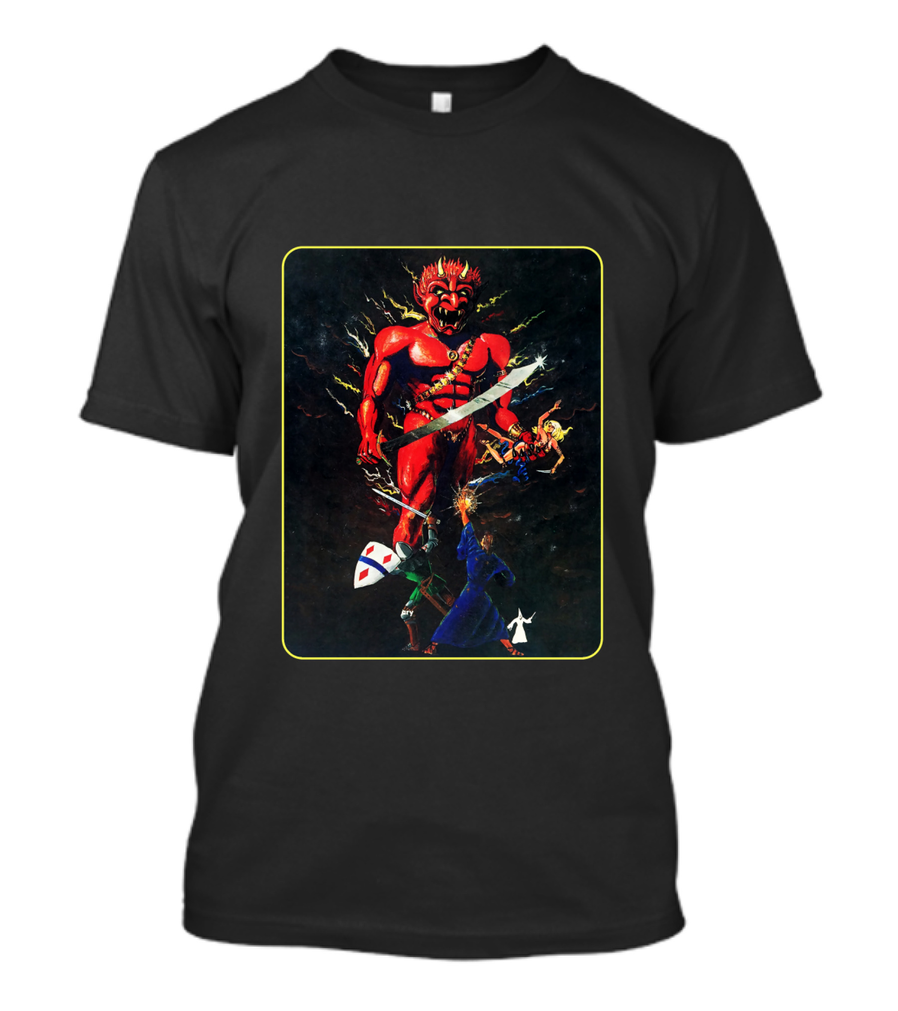 MASTER GUIDE Red Demon Battle Imagery Retro Dungeons Concept T-Shirt