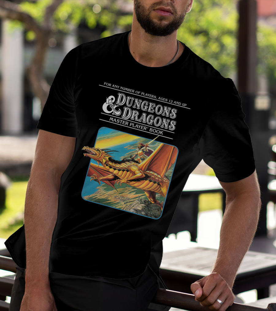 Dungeons And Dragons Master Player Book Vintage Dragon Rider Adventure T-Shirt