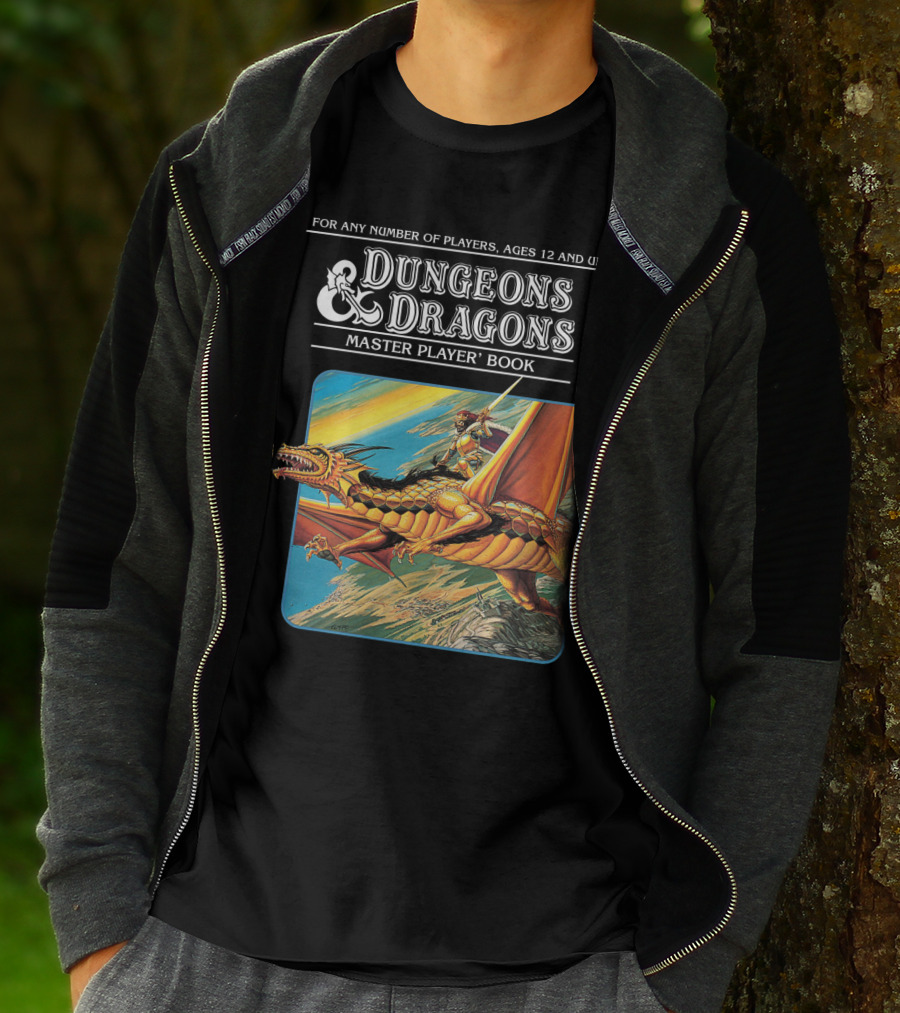 Dungeons And Dragons Master Player Book Vintage Dragon Rider Adventure T-Shirt