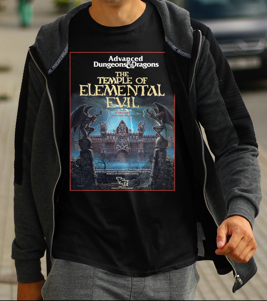 Advanced Dungeons And Dragons The Temple Of Elemental Evil By Gary Gygax With Frank Mentzer TSR World Of Greyhawk Setting T-Shirt