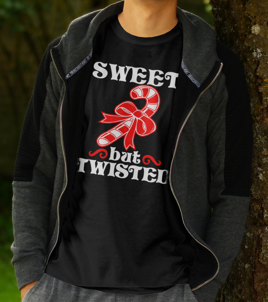 Sweet But Twisted Candy Cane Bow T-Shirt
