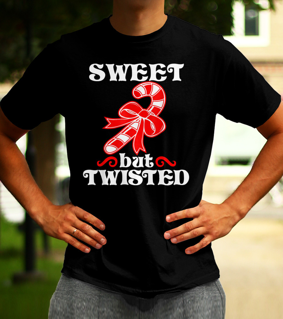 Sweet But Twisted Candy Cane Bow T-Shirt