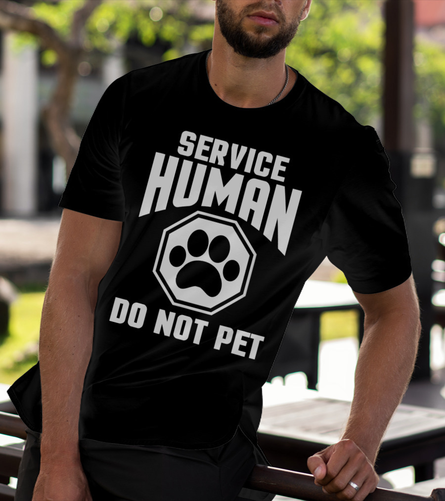 Service Human Do Not Pet Paw Prints T-Shirt