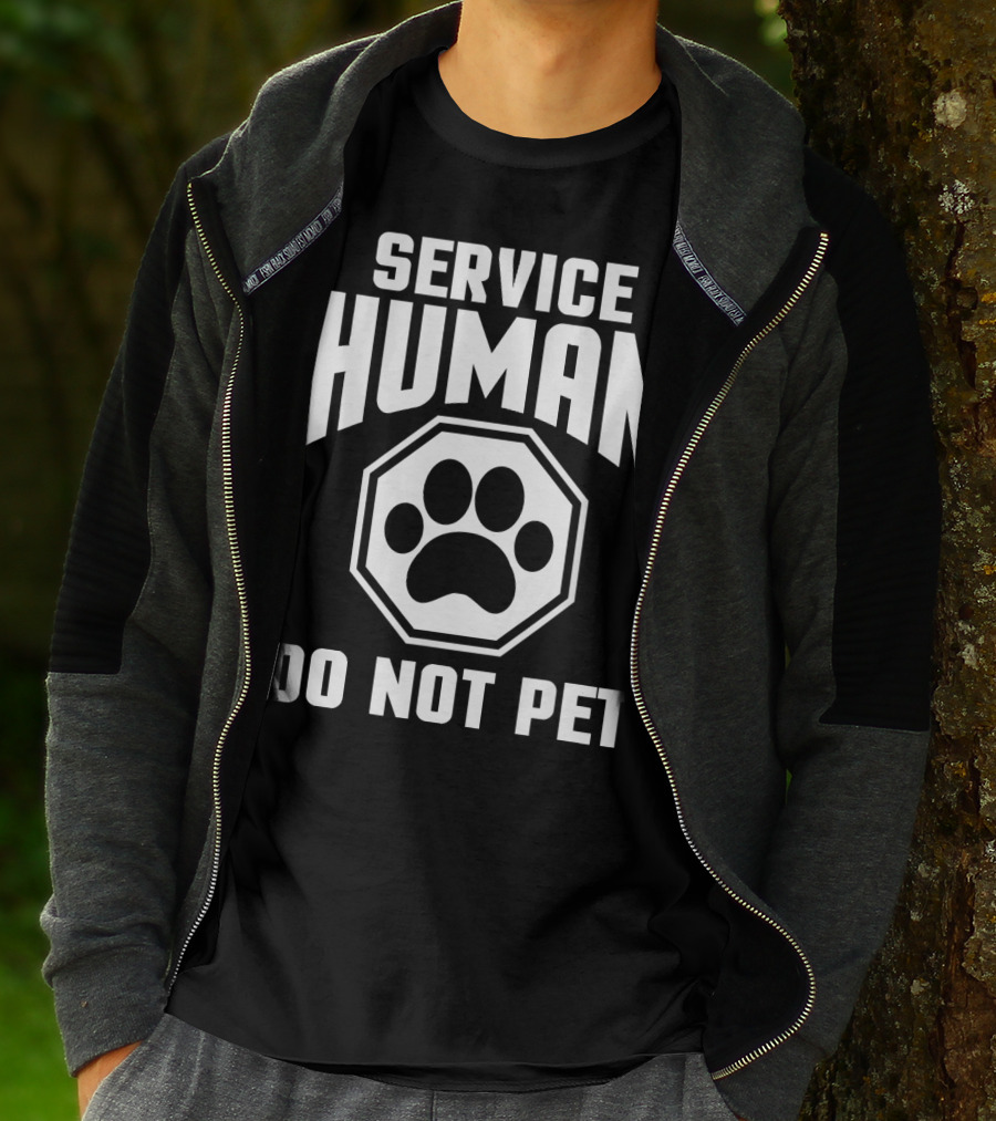 Service Human Do Not Pet Paw Prints T-Shirt