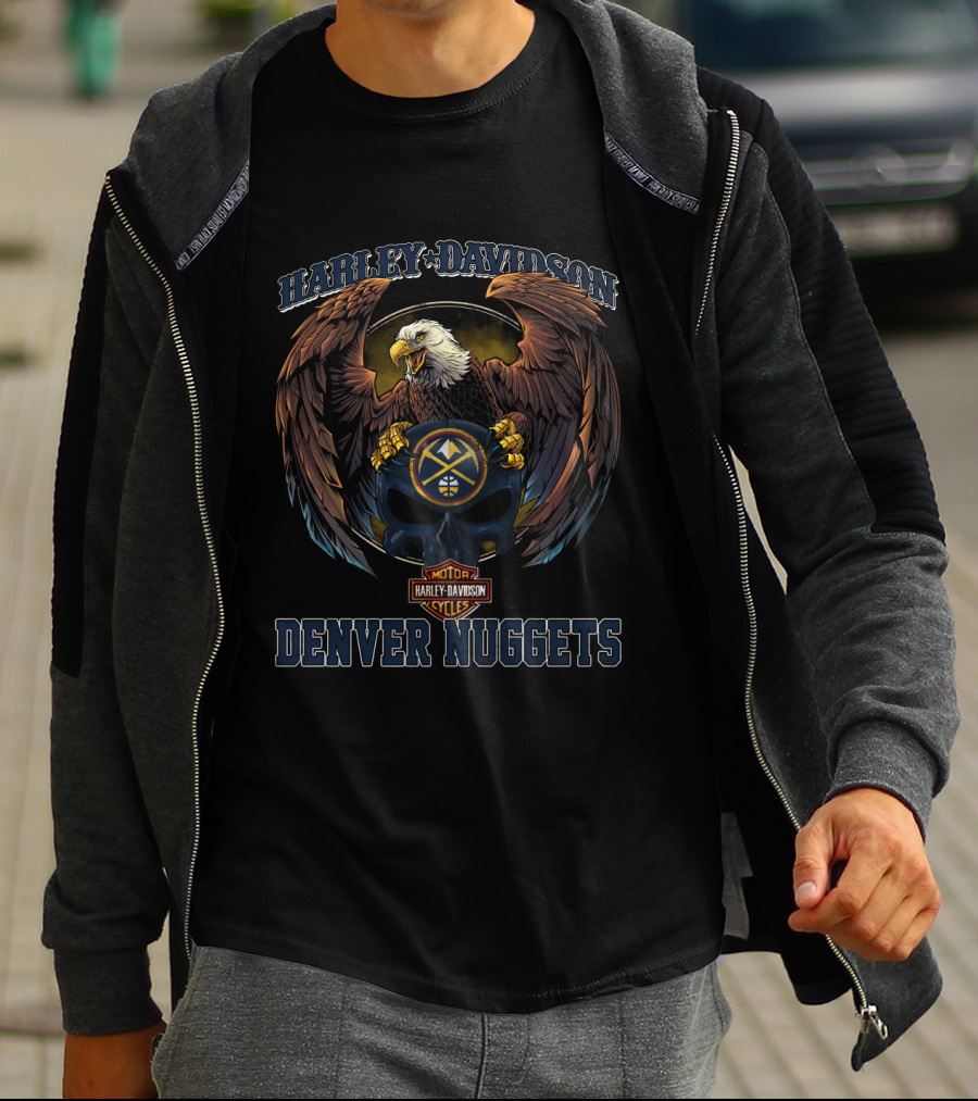 Harley Davidson Motor Cycles Denver Nuggets T-Shirt