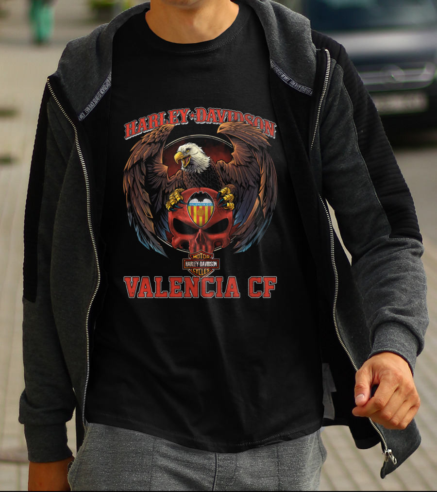 Harley Davidson Valencia Cf Motorcycles Eagle Shield T-Shirt