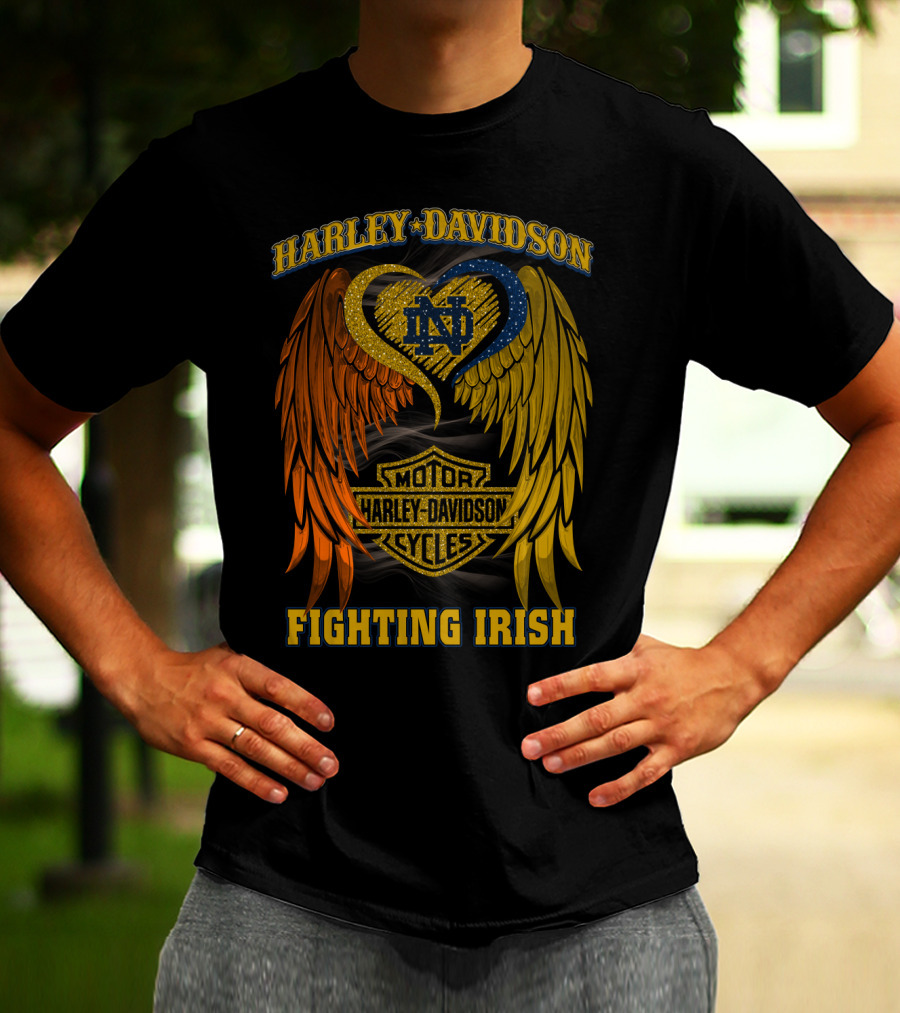 Harley Davidson Notre Dame Fighting Irish Motor Cycles T-Shirt