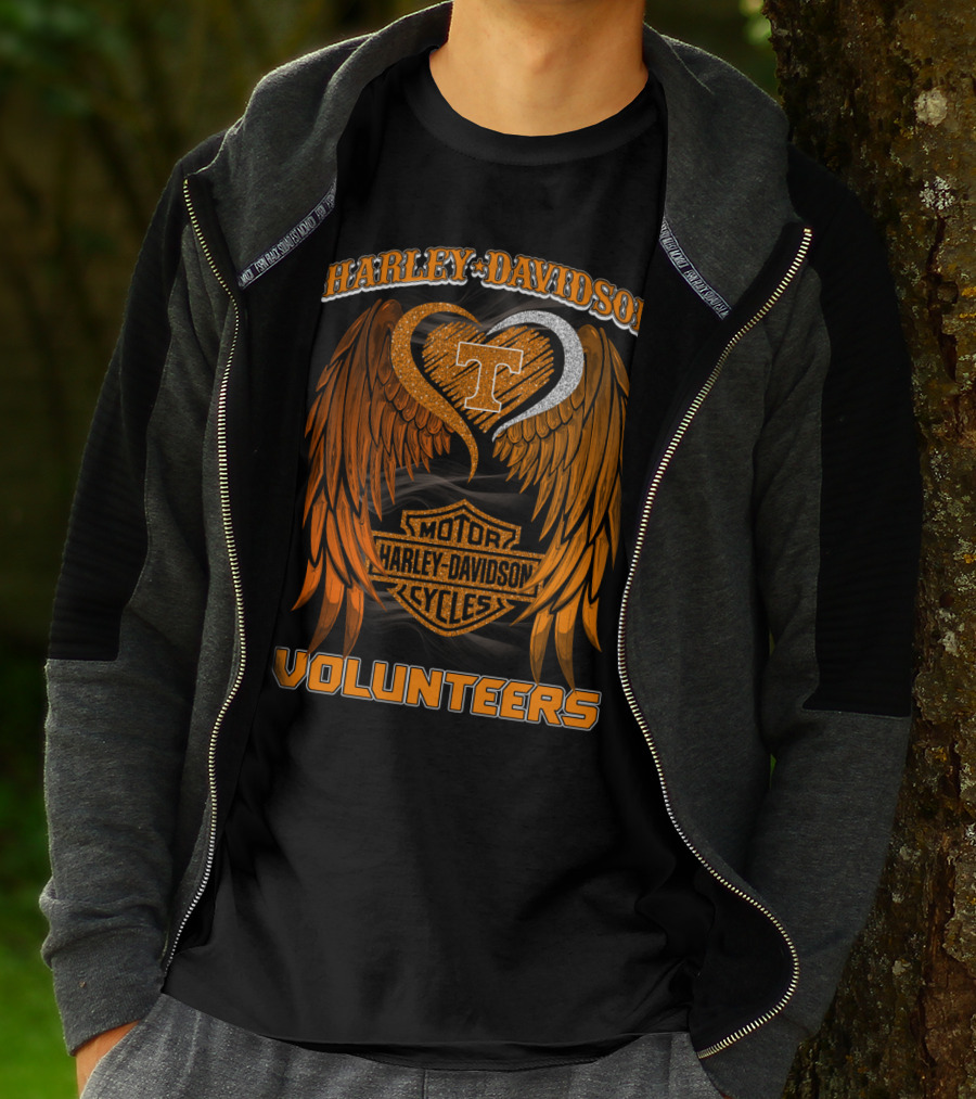 Harley Davidson Motor Cycles Tennessee Volunteers Wings T-Shirt