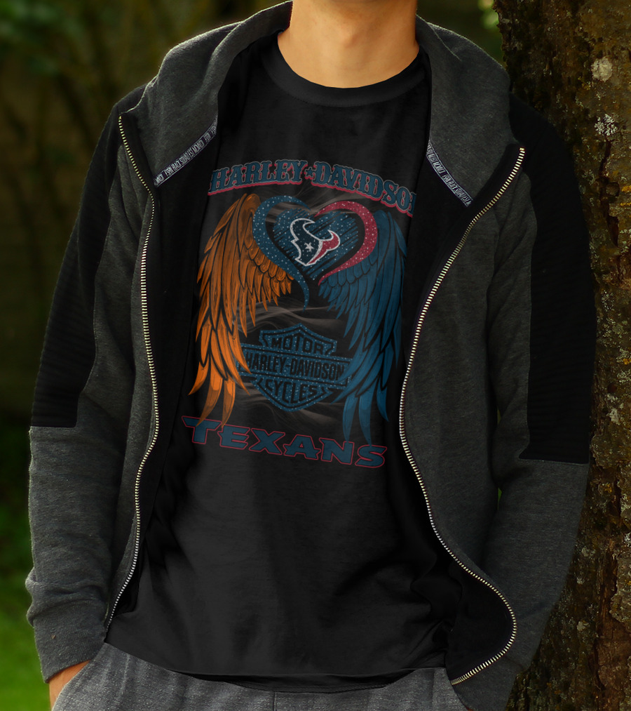 Harley Davidson Houston Texans Wings T-Shirt