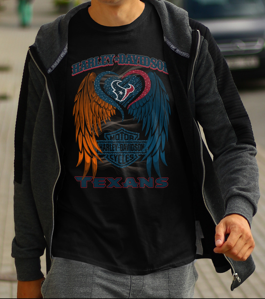Harley Davidson Houston Texans Wings T-Shirt