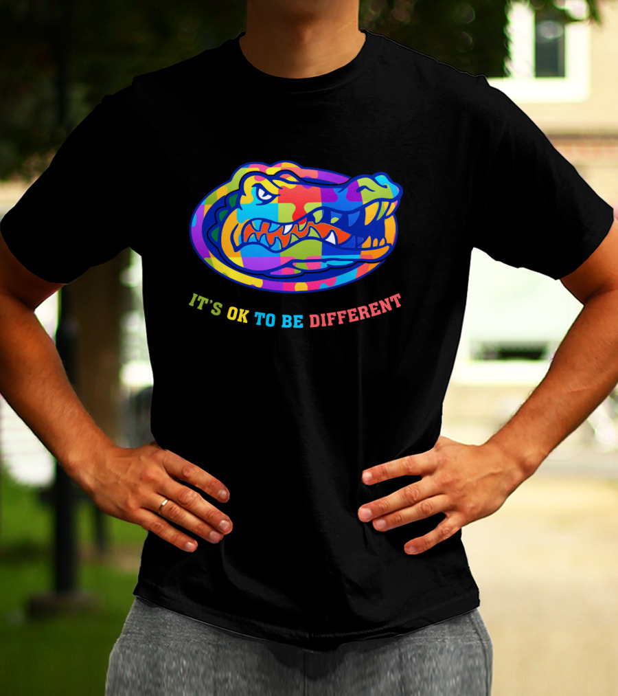 Gators It's OK To Be Different Multicolored Styled Alligator T-Shirt