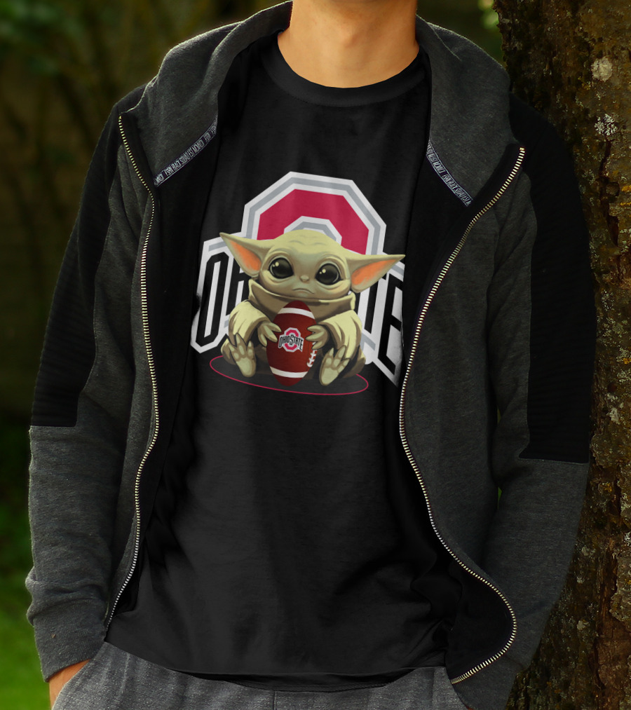 Baby Yoda Ohio State Buckeyes Football Fan T-Shirt
