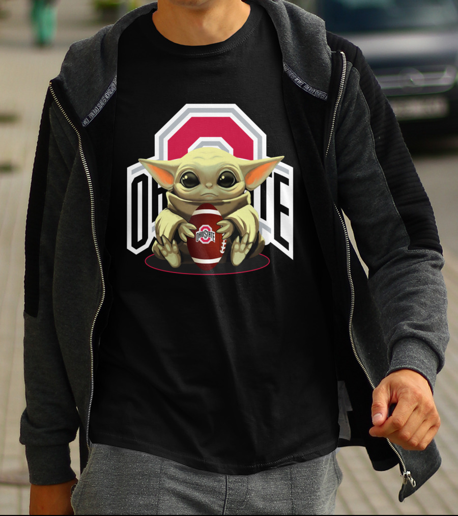 Baby Yoda Ohio State Buckeyes Football Fan T-Shirt