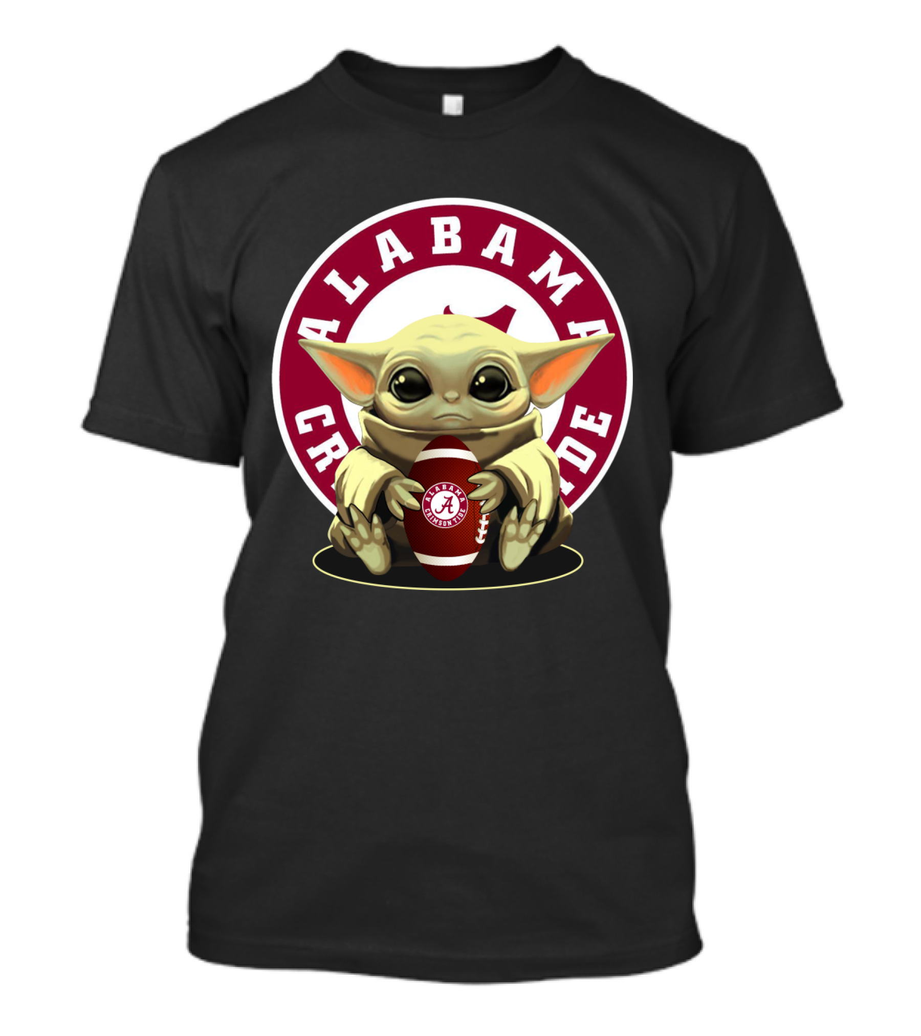 Alabama Crimson Tide Baby Yoda Football T-Shirt