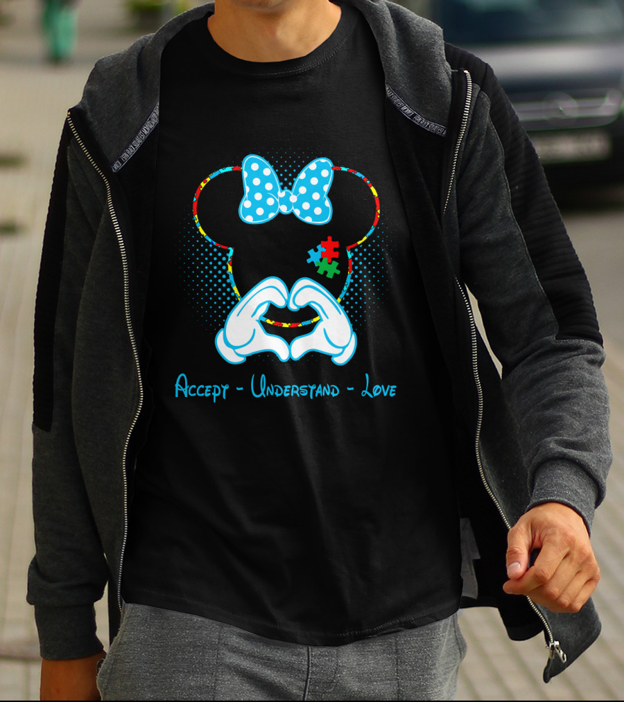 Accept Understand Love Minnie Mouse Autism Awareness T-Shirt