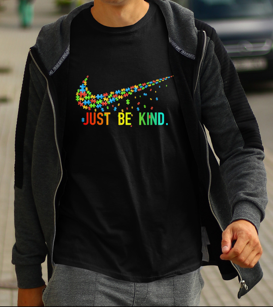 Just Be Kind Puzzle Piece Autism Awareness T-Shirt