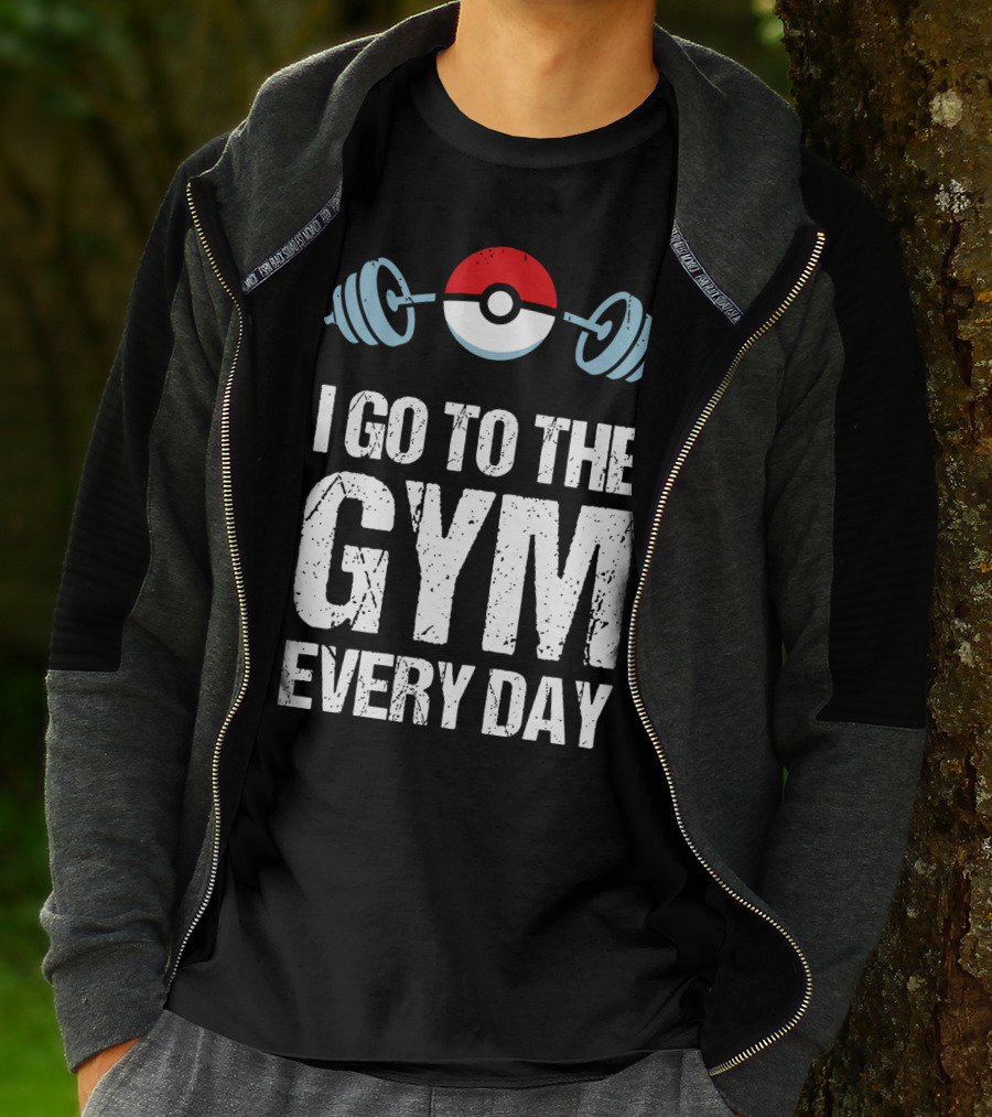 I GO TO THE GYM EVERYDAY POKEBALL DUMBBELL T-Shirt