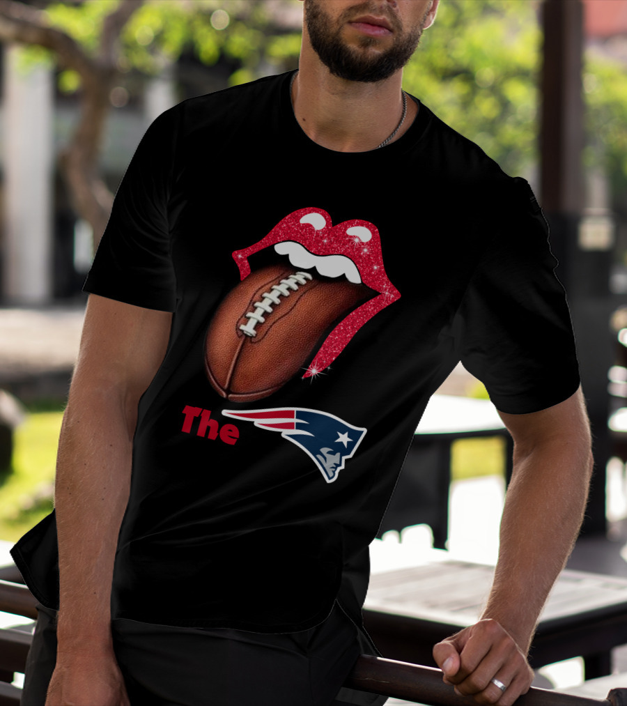 The SMILE Patriots Football Lips Fan T-Shirt