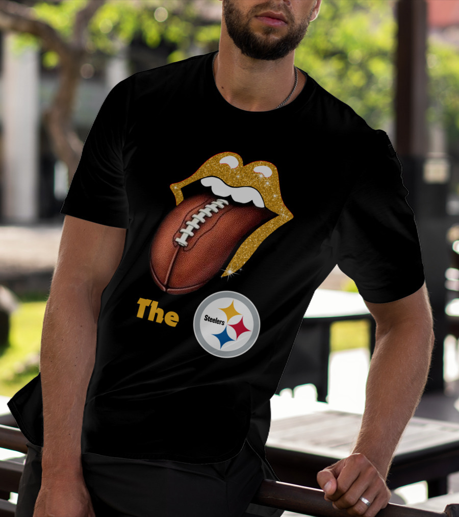 The Steelers Football Glitter Tongue T-Shirt