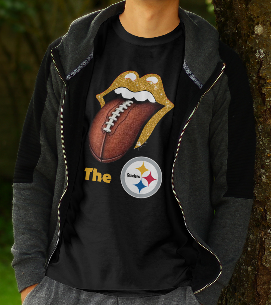 The Steelers Football Glitter Tongue T-Shirt
